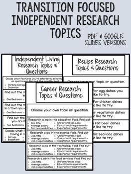 research topics for special ed