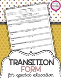 Transition Form for Students on an IEP