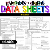 Transition IEP Data Forms for Special Education | Editable