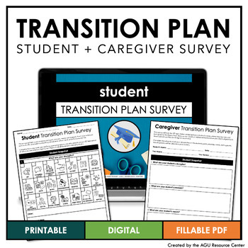 Preview of Transition Plan Assessment | Surveys for Students & Caregivers