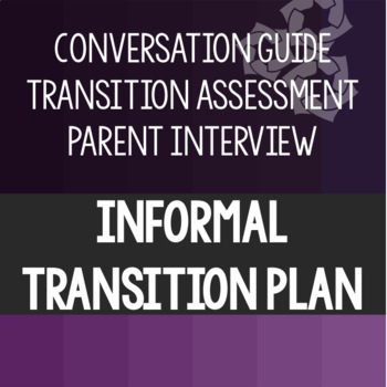 Preview of IEP Transition Plan Parent Meeting Conversation Guide Special Education