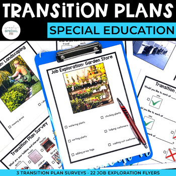 Preview of Transition Plan Surveys + Job Exploration Flyers | IEP Meetings | Special Ed