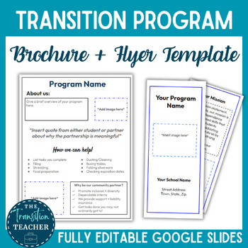 Preview of Transition Program Flyer and Brochure Editable Google Slide Template