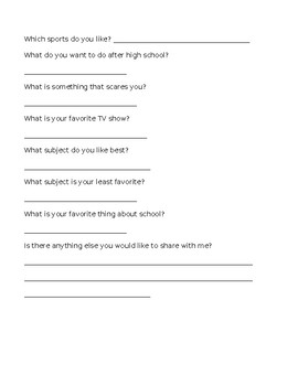 Transition Question Worksheets by The Community Based Classroom