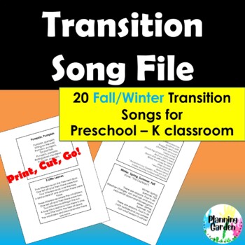 Preview of Transition Songs Fall & Winter: Preschool - Kinder