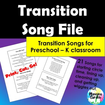 Preview of Transition Songs Preschool - Kinder