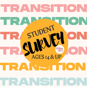 Preview of Transition Survey for Special Education Students w/ IEPs Ages 14+