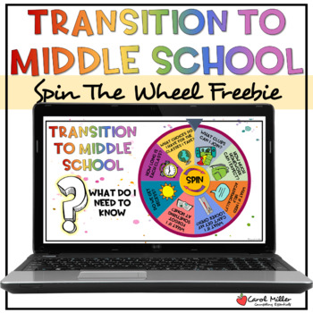 Preview of Transition To Middle School Spinner Game | Social Emotional Learning