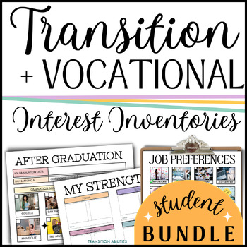 Preview of Transition & Vocational Interest Inventory BUNDLE | High School Special Ed