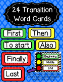 Transition Word Cards- 24 Color Coded Words to Post In You