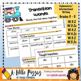 Informative/Explanatory Writing Linking Words & Transitions List