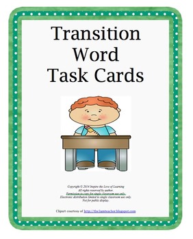 Preview of Transition Word Task Cards