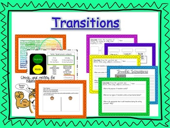 Preview of Writing:  Transition Word MEGA Unit PowerPoint 164 slides!  Digital Resource!!