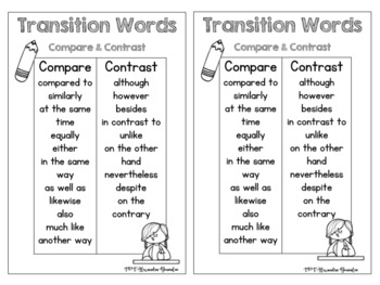 compare and contrast essay transition words