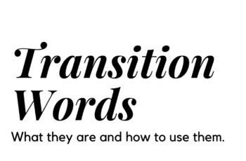 Preview of Transition Words Display