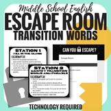 Transition Words - Escape Room - Middle School English