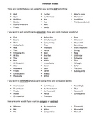 Transition Words Handout