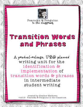 Preview of Transition Words - Intermediate Writing Lessons