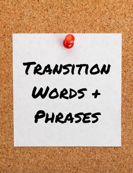 Preview of Transition Words + Phrases