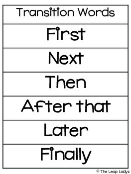 transition words for sequence of events