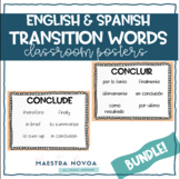 Transition Words Spanish and English Classroom Posters