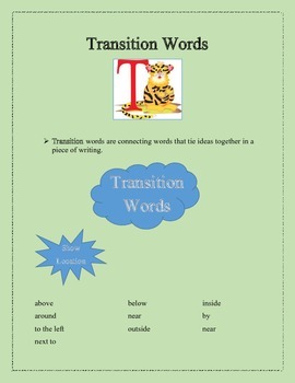transition words in descriptive essays