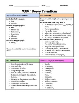 transition words for scientific essays