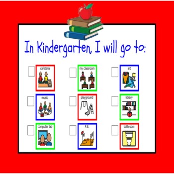 Preview of Transition to Kindergarten Tour the School Visual Board