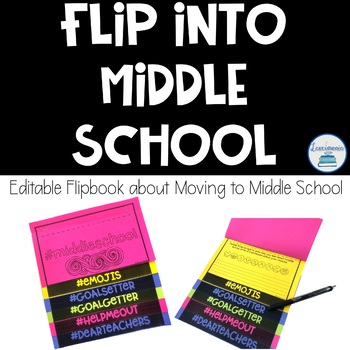 Preview of Transition to Middle School Editable Flipbook