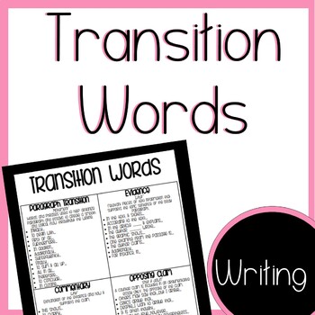 Preview of Transition words