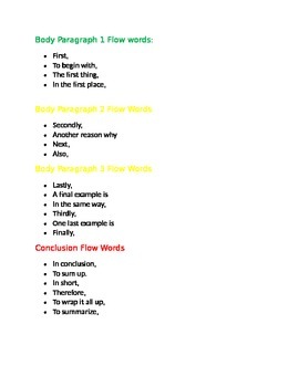 transition words for expository essay