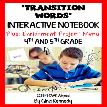 Preview of Transitions Interactive Notebook, Lessons, Practice and Writing Projects