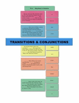 Preview of Transitions & Conjunctions Manipulatives