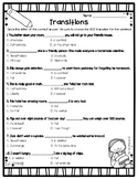 L.5.6 - Transitions Test/Worksheet (5th Grade)