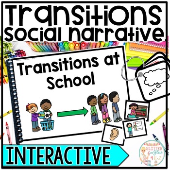 Preview of Transitions at School Interactive Story for Social Skills - Visuals & More!