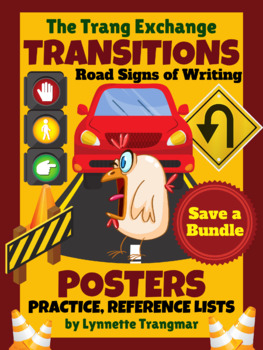 Preview of Transitions in Writing Bundle | Word Wall Posters, Handout, Practice, Lesson