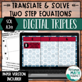 Translate and Solve Two Step Equations Triples for Google 