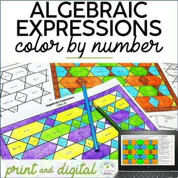 Preview of Algebraic Expressions Activity Color by Number | Translating Expressions
