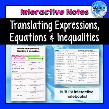 Translating Algebraic Expressions, Equations, and Inequalities Notes