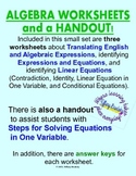 Translating Algebraic Expressions Worksheet | Teachers Pay Teachers