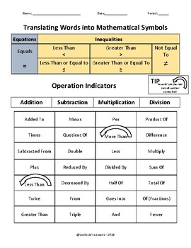 homework 9 translating expressions equations and inequalities