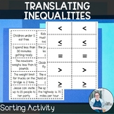 Translating Inequalities Sorting Activity TEKS 6.9b CCSS 6