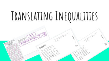 Preview of Translating Inequalities with Real World Examples (Word Problems)