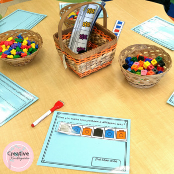 Translating Patterns using Math Manipulatives Kindergarten Activity