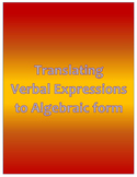 Translating Verbal Expressions to Algebraic Form