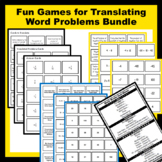 Translating Word Problems Sorting Cards Games Bundle - Gre