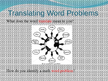 Preview of Translating Word Problems for Expressions