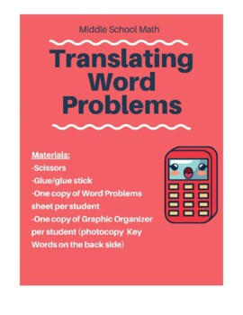 Preview of Translating Word Problems into Equations Card Sort