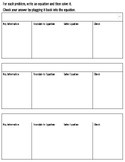 Translating Word Problems into Linear Equations Graphic Organizer