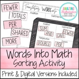 Translating Words Into Equations Card Sort Activity